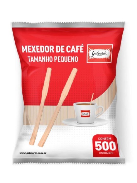 Mexedor De Café Madeira Pequeno C/500 Unidades Gaboardi - Pacote