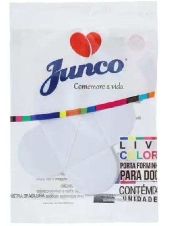 Forminha Papel 4 Petalas Branco Junco - Pacote C/ 40 Un