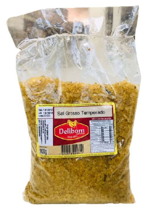 Sal Grosso Temperado 900Gr Delibom - Unidade