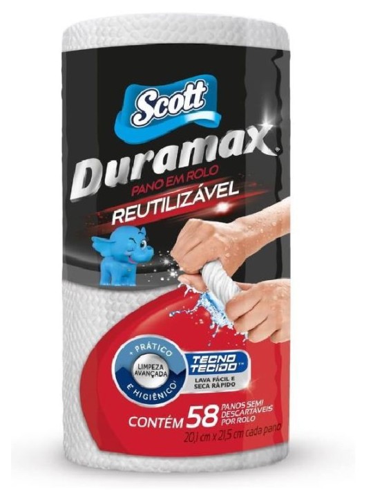 Pano Reutilizavel Scott Duramax Branco 20,1X21,5Cm C/58 Un Scott - Unidade