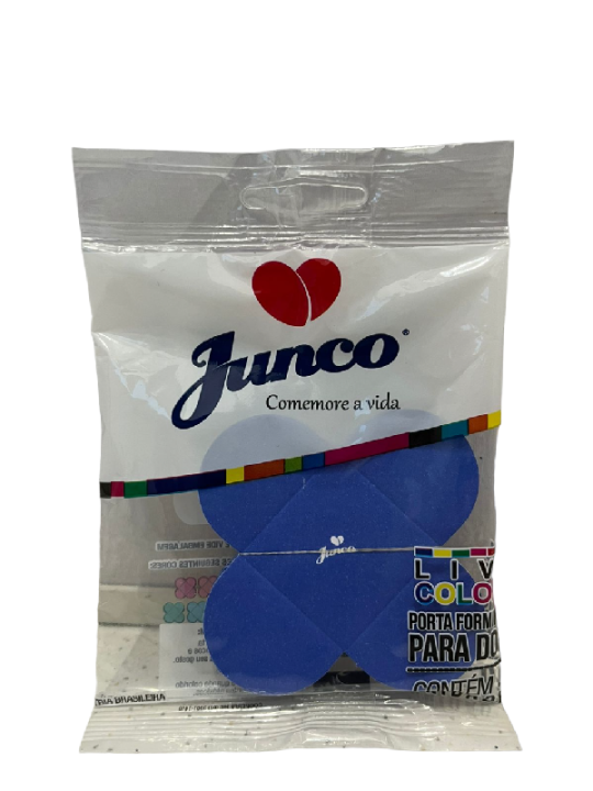 Forminha Papel 4 Petalas Azul C/40 Un Junco - Pacote