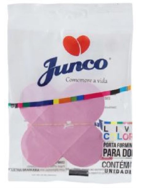Forminha Papel 4 Petalas Rosa C/40 Un Junco - Pacote