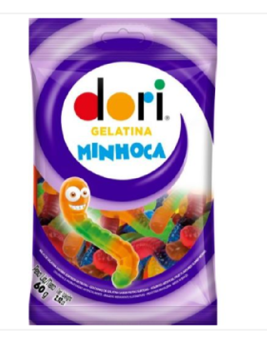 Bala Gelatina Minhoca 60Gr Dori - Pacote