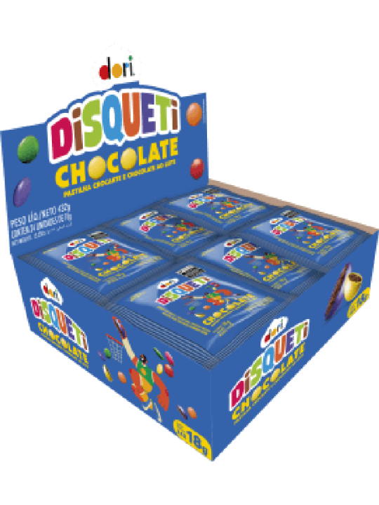 Disqueti Chocolate Ao Leite Confete 24X18Gr Dori - Display