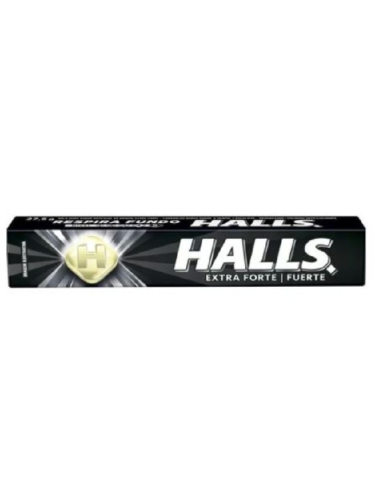 Halls Extra Forte Preto 27,5Gr Adams - Unidade