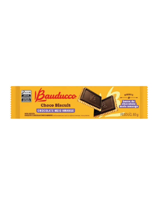 Biscoito Choco Biscuit Meio Amargo 80Gr Bauducco - Unidade