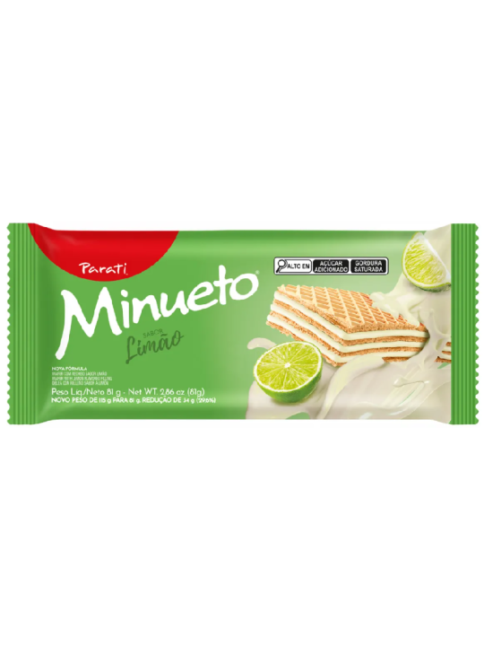 Biscoito Wafer Minueto Limão 81Gr Parati - Pacote