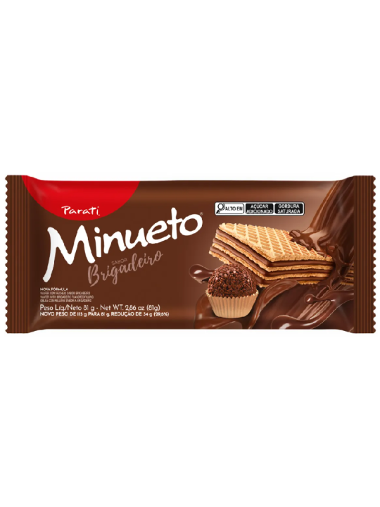 Biscoito Wafer Minueto Brigadeiro 81Gr Parati - Pacote