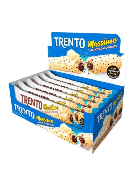 Trento Massimo Wafer Branco C/ Cookies 15X25 375Gr Peccin - Display C/15 Un