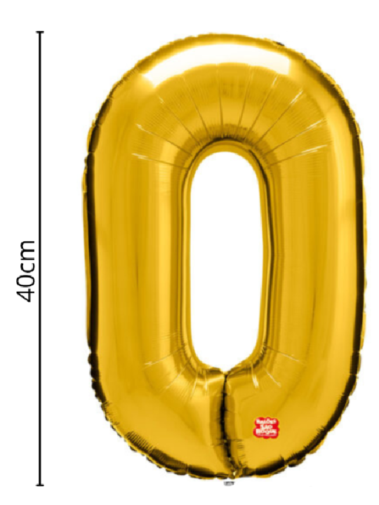 Balao Metalizado Numero 0 Dourado 40Cm Sao Roque - Unidade