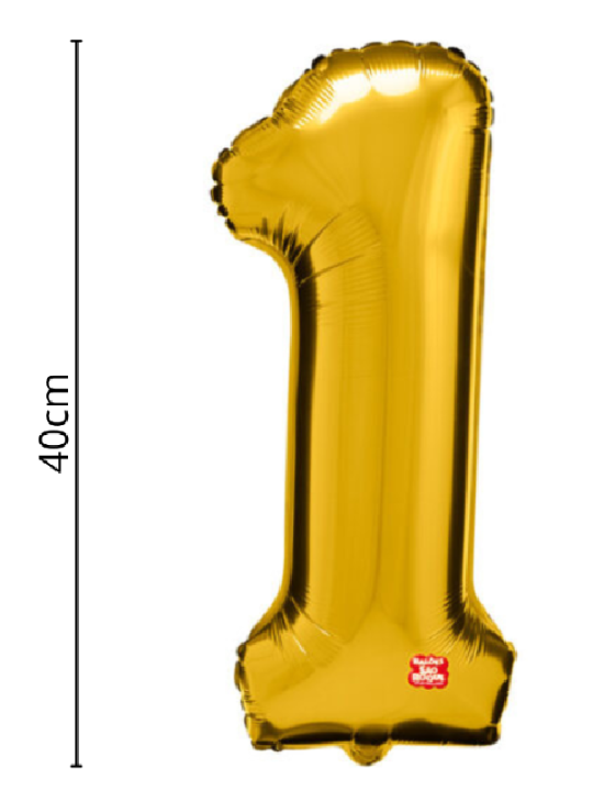 Balao Metalizado Numero 1 Dourado 40Cm Sao Roque - Unidade