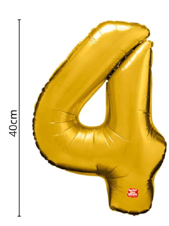 Balao Metalizado Numero 4 Dourado 40Cm Sao Roque - Unidade