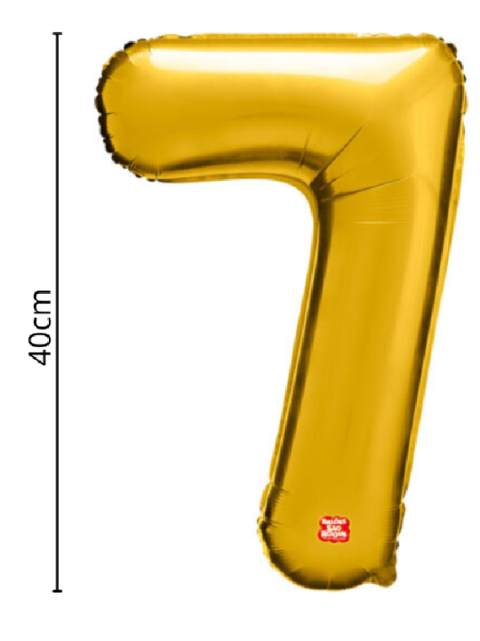 Balao Metalizado Numero 7 Dourado 40Cm Sao Roque - Unidade