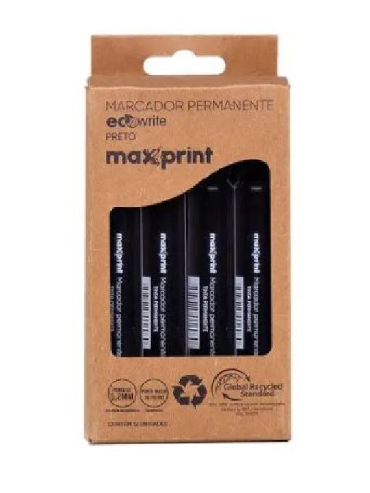 Caneta Marcador Permanente Preto Ecowrite 5.2Mm Maxprint - Unidade