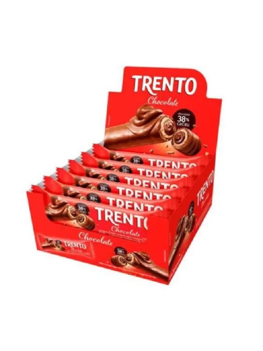 Trento Wafer Rolinhos Chocolate Ao Leite 16X29Gr 464Gr Peccin - Display C/16 Un