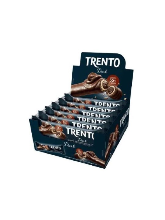 Trento Wafer Rolinhos Dark 55% Cacau 16X29Gr 464Gr Peccin - Display C/16 Un