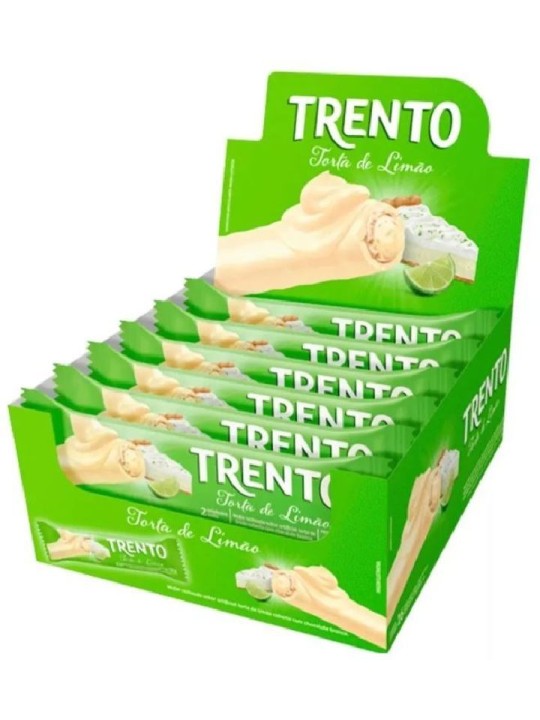 Trento Wafer Rolinhos Torta De Limao 16X29Gr 464Gr Peccin - Display C/16 Un