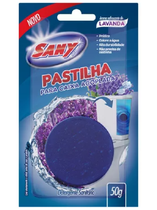 Pastilha P/Caixa Acoplada Lavanda 50Gr Sany Brilho - Unidade