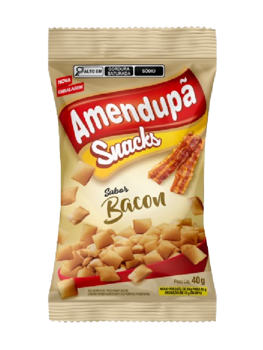 Salgadinho Snacks Bacon 40Gr Amendupa - Pacote