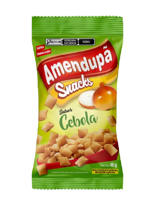 Salgadinho Snacks Cebola 40Gr Amendupa - Pacote