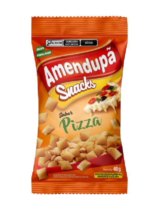 Salgadinho Snacks Pizza 40Gr Amendupa - Pacote