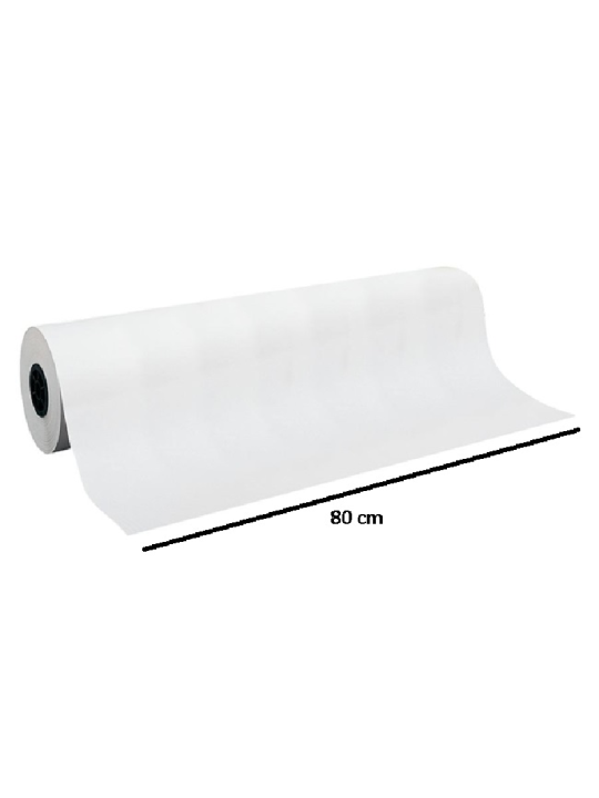 Rolo Bobina Papel Monol Branco 60G Liso 80Cm