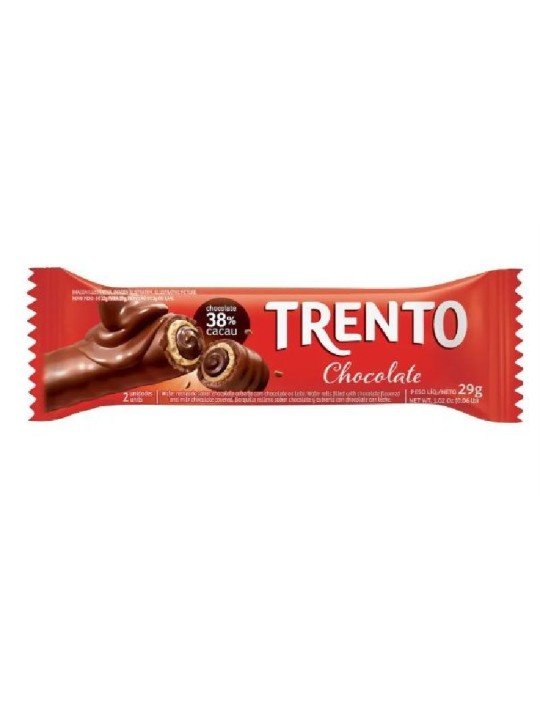 Trento Wafer Rolinhos Chocolate Ao Leite 29Gr Peccin - Unidade