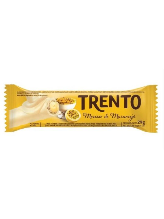 Trento Wafer Rolinhos Mousse De Maracuja 29Gr Peccin - Unidade