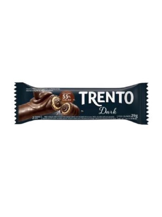 Trento Wafer Rolinhos Dark 55% Cacau 29Gr Peccin - Unidade