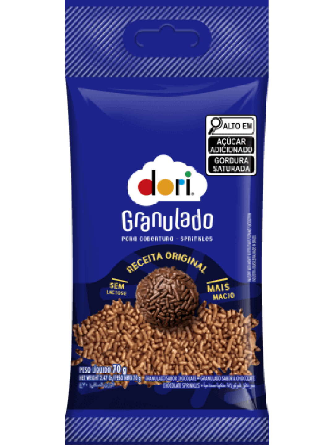 Granulado Chocolate 70Gr Dori - Pacote Granulado Chocolate 70Gr Dori - Pacote