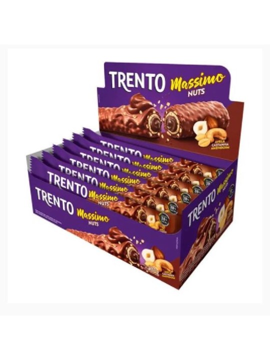 Trento Massimo Wafer Nuts Ao Leite 15X25Gr 375Gr Peccin - Display C/15 Un