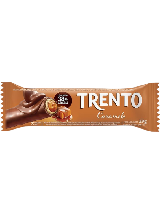 Trento Wafer Rolinhos Caramelo 29Gr Peccin - Unidade