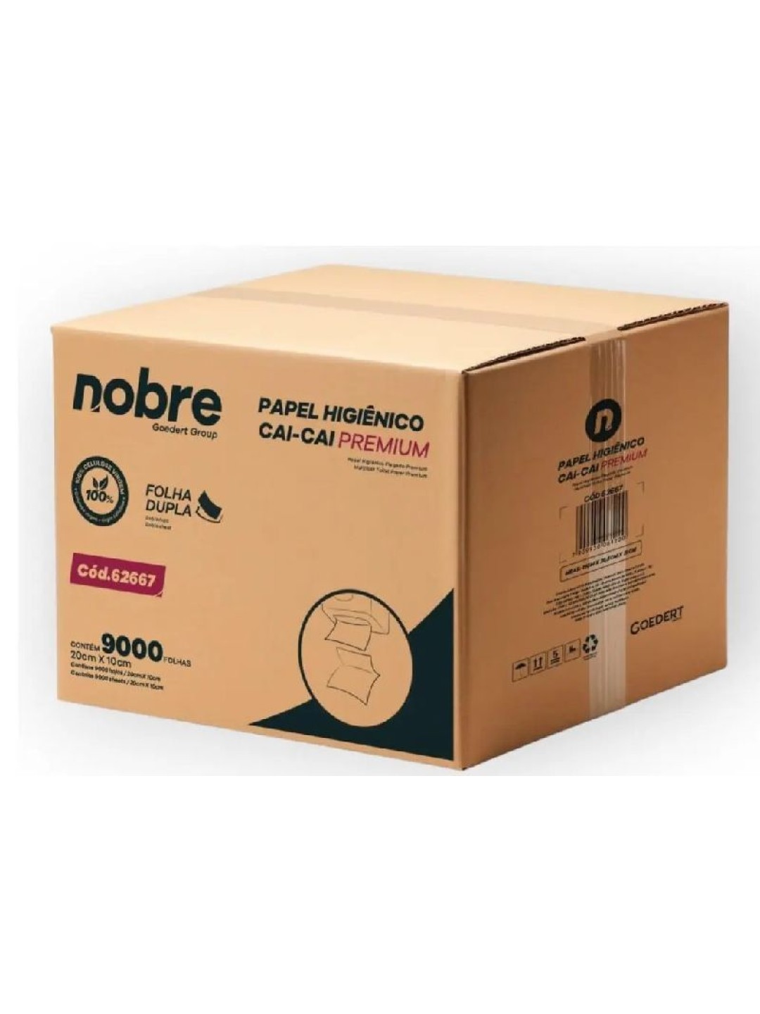 Papel Higienico Cai-Cai 100% Celulose Folha Dupla 10X20Cm C/9000 Folhas Nobre - Caixa Papel Higienico Cai-Cai 100% Celulose Folha Dupla 10X20Cm C/9000 Folhas Nobre - Caixa
