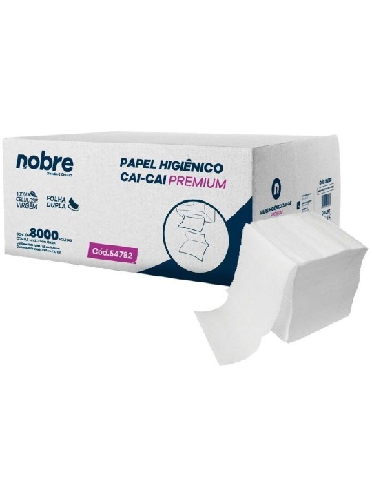 Papel Higienico Cai-Cai 100% Celulose Folha Dupla 10X20Cm C/9000 Folhas Nobre - Caixa