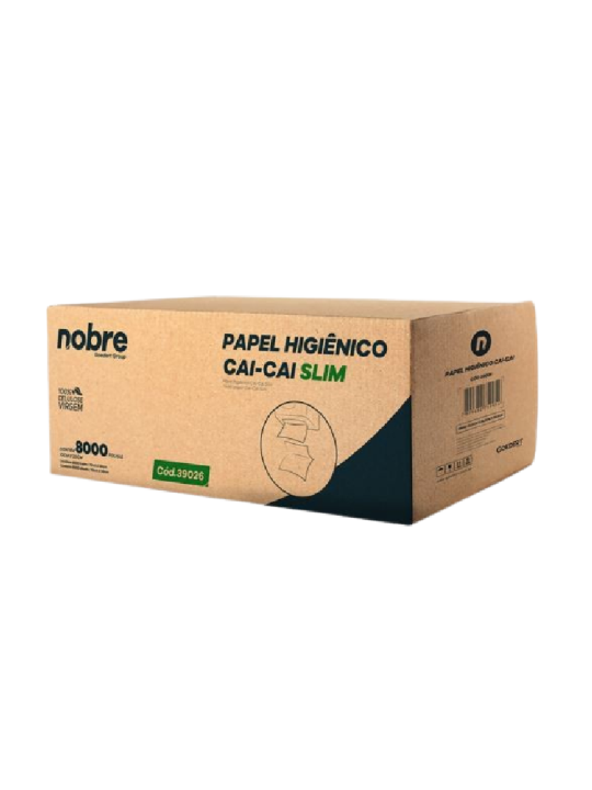 Papel Higienico Cai Cai Slim 100% Celulose 10X20Cm C/ 8000 Folhas Nobre - Caixa