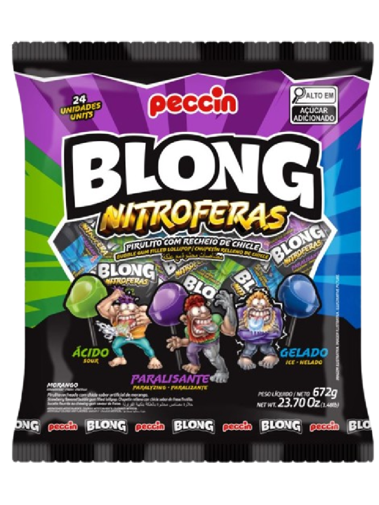 Pirulito Blong Nitroferas Sortido C/24 Un 672Gr Peccin - Pacote