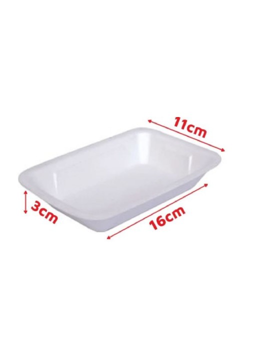 Bandeja Isopor Eps Ff 05 11X16X3Cm Fibraform - Pacote C/100 Un