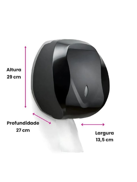 Dispenser Papel Higienico Rolão Velox Preto Premisse - Unidade