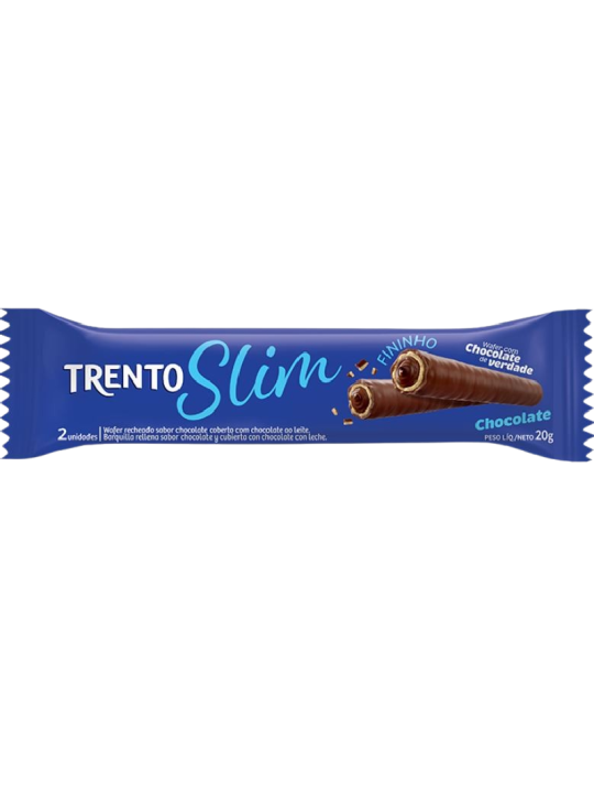 Trento Wafer Rolinho Slim Chocolate 20Gr Peccin - Unidade