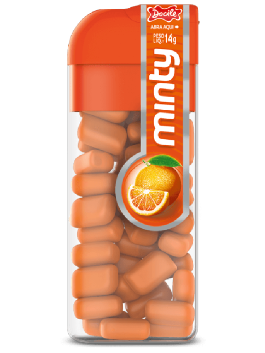 Pastilha Mini Minty Laranja 14Gr Docile - Unidade