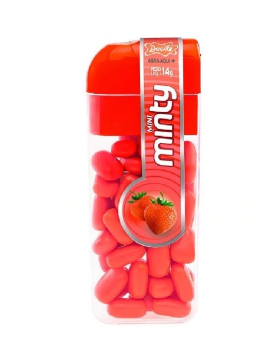 Pastilha Mini Minty Morango 14Gr Docile - Unidade