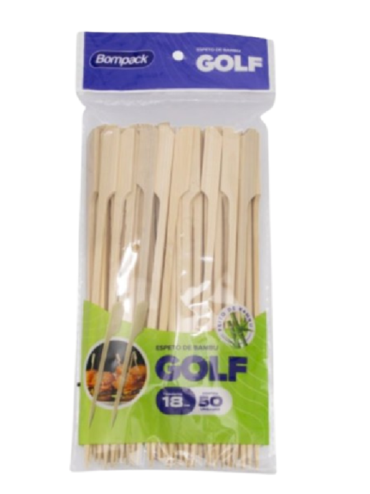 Espeto De Bambu Golf 18Cm C/50Un Bompack - Pacote