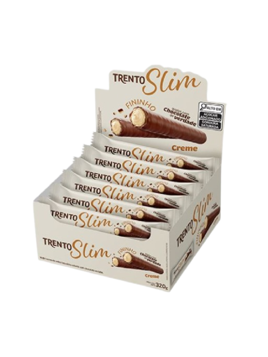 Trento Wafer Rolinhos Slim Creme 16X20Gr 320Gr Peccin - Display C/16 Un