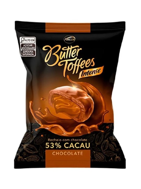 Bala Butter Toffee Intense Chocolate 53% Cacau 500Gr Arcor - Pacote