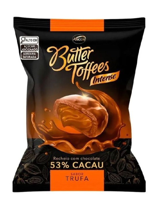 Bala Butter Toffee Intense Trufa 53% Cacau 500Gr Arcor - Pacote