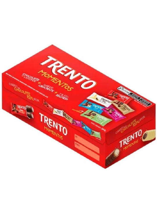 Bombom Trento Wafer Momentos 12X14Gr 168Gr Peccin - Caixa