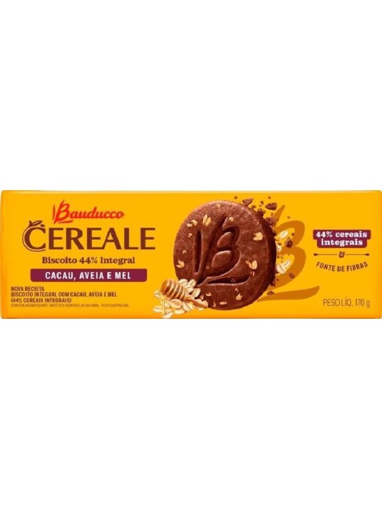 Biscoito Integral Cacau Aveia E Mel 170Gr Bauducco - Unidade