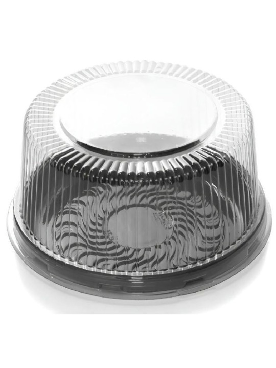 Embalagem Cristal Bp-32 Apr Redonda Alta Preta Mini Torta 21,5X9,7Cm Bipack - Unidade