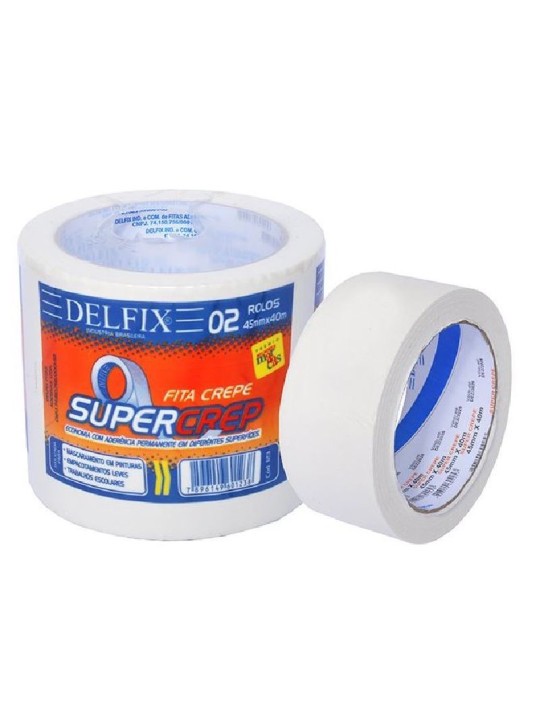 Fita Crepe Branca 45Mmx40Mt Delfix - Unidade