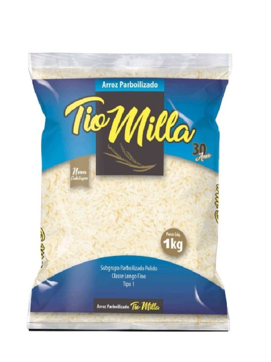 Arroz Amarelo Parboilizado Tio Milla Tp - 1 1Kg - Pacote